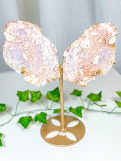 Pink Amethyst Butterfly Wings on Stand (152)