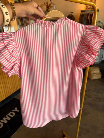 Pink Ruffle Babydoll Top
