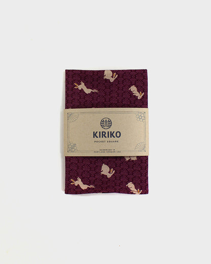 Pocket Square Purple Seigaiha Usagi