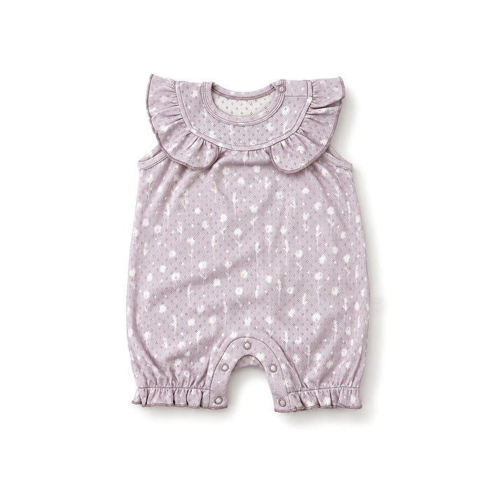 Pointelle Frilled Playsuit - Sprig