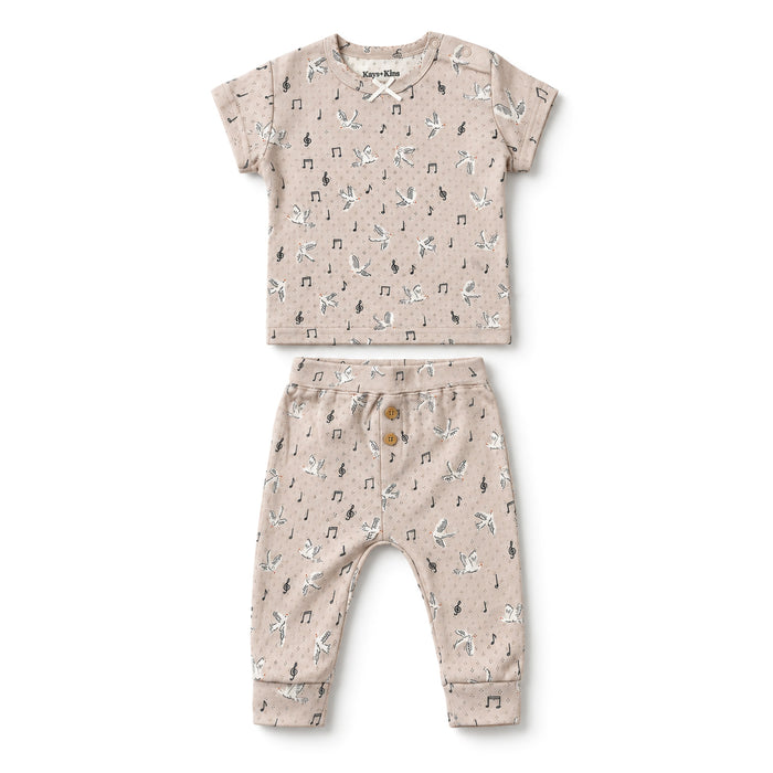 Pointelle Top + Leggings - Singing Bird
