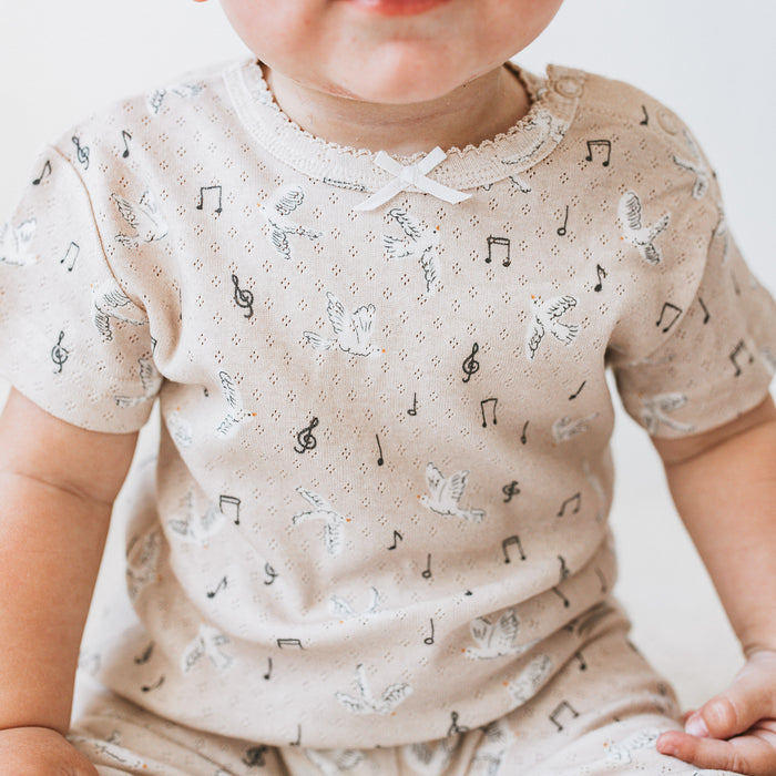 Pointelle Top + Leggings - Singing Bird