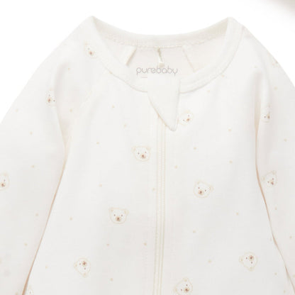 Purebaby - Organic Footie & Hat Set - Bears-Footies + Rompers (Basic)-Newborn-Posh Baby