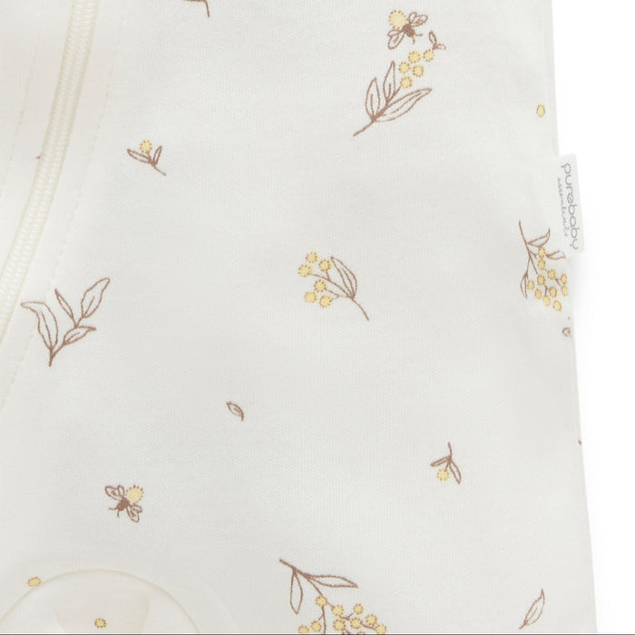 Purebaby - Organic Shortie Romper - Bees-Footies + Rompers (Basic)-Newborn-Posh Baby