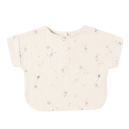 Quincy Mae - Organic Short Sleeve Tee - Space-Short Sleeves-3-6M-Posh Baby