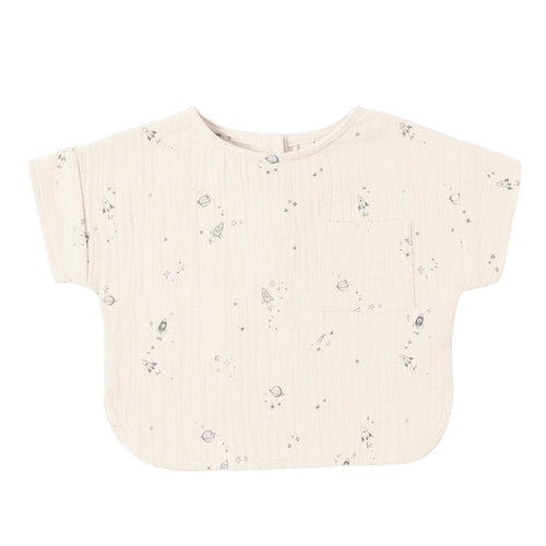 Quincy Mae - Organic Short Sleeve Tee - Space-Short Sleeves-3-6M-Posh Baby