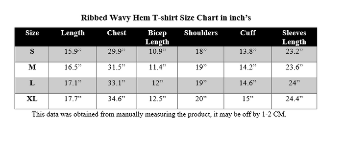 RIBBED WAVY HEM TSHIRT