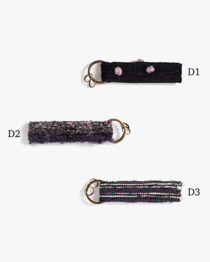 Sakiori Keychain, Nitta Textile Arts Inc., Hand Woven, Dark