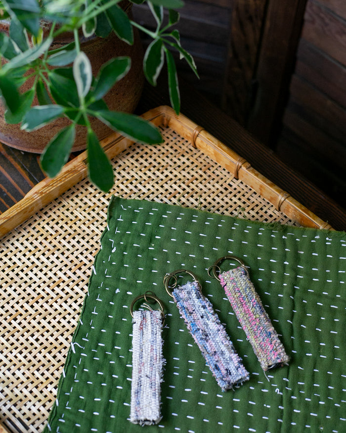 Sakiori Keychain, Nitta Textile Arts Inc., Hand Woven, Multi