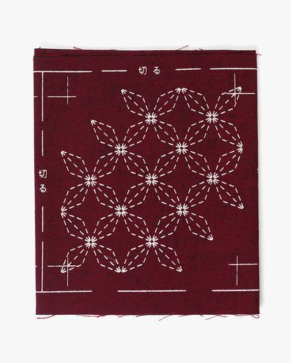 Sashiko Coaster Kit, Kofu Tsumugi, Red