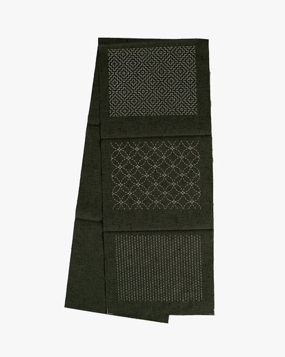 Sashiko Patch, Kofu-Tsumugi, Malachite Green