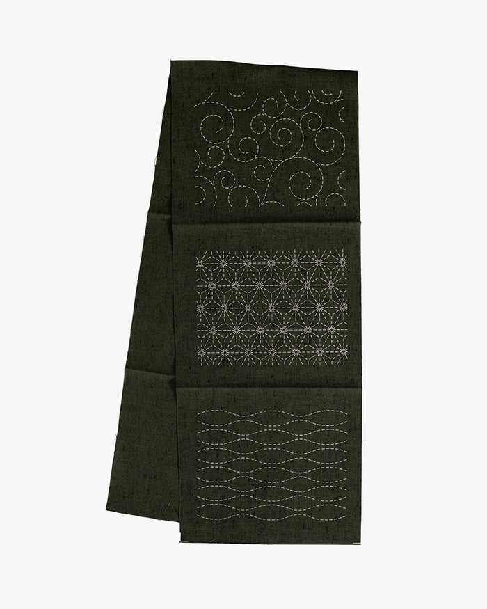 Sashiko Patch, Kofu-Tsumugi, Malachite Green