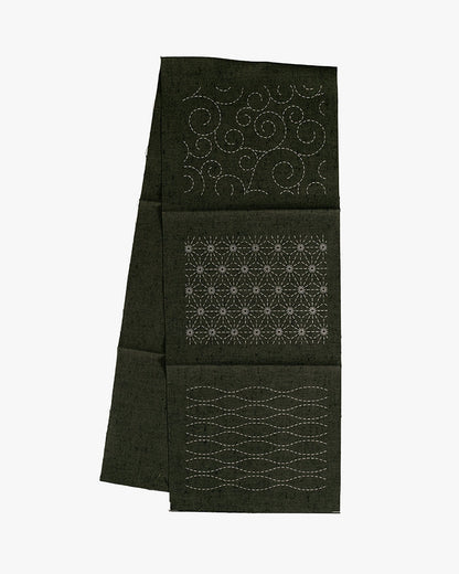 Sashiko Patch, Kofu-Tsumugi, Malachite Green