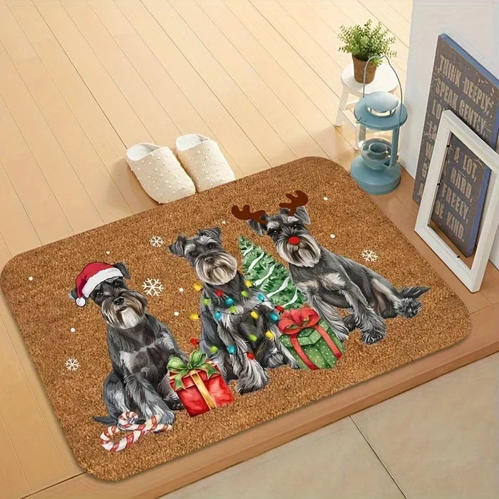 Schnauzer Christmas Door mat