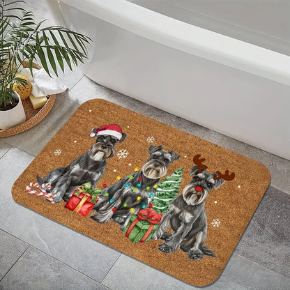 Schnauzer Christmas Door mat