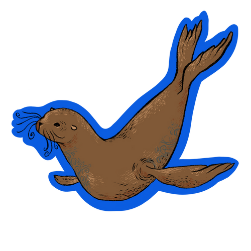 "Sea Lion" Sticker by Olive Roberts