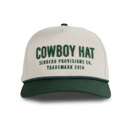 Sendero Provisions Co. "Cowboy Hat" Snapback Hat in Cream & Green