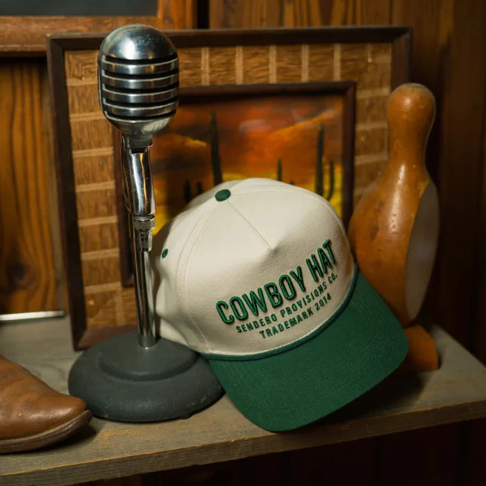 Sendero Provisions Co. "Cowboy Hat" Snapback Hat in Cream & Green