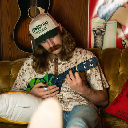 Sendero Provisions Co. "Cowboy Hat" Snapback Hat in Cream & Green