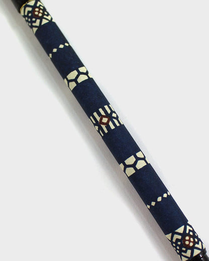 Shogado Calligraphy Brush Pen, Classic Series #19, Blue Geometric Pattern