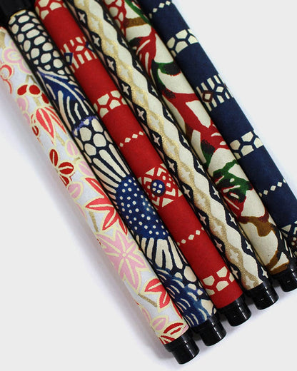 Shogado Calligraphy Brush Pen, Classic Series #19, Blue Geometric Pattern