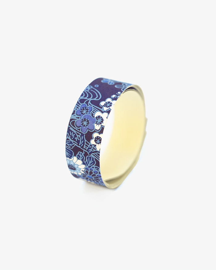 Shogado Washi Tape, Yuzen Series #22, Shades of Blue, Multi Floral Pattern