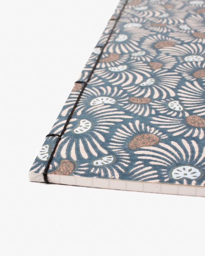 Shogado Watoji Notebook, Ginger Series, Flower Blue (L)