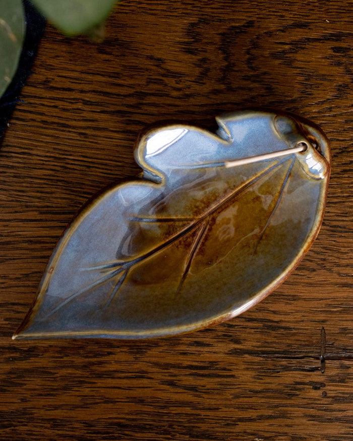 Shoyeido Incense Holder, Leaf, Denim
