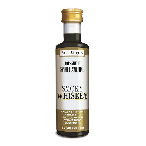 Bottle of Still Spirits Top Shelf Smoky Whiskey Flavoring.