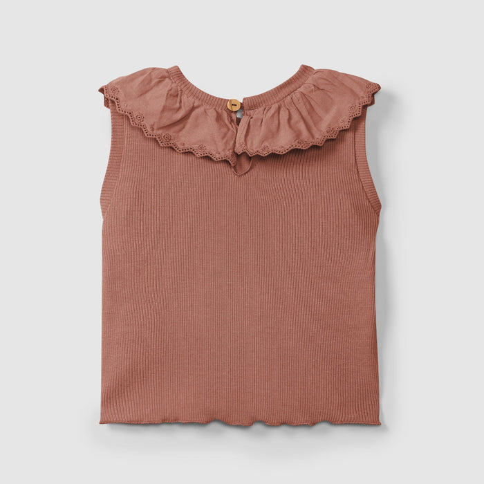 Snug - Organic Ribbed Tank - Terracotta-Tank Tops-3-6M (3M)-Posh Baby
