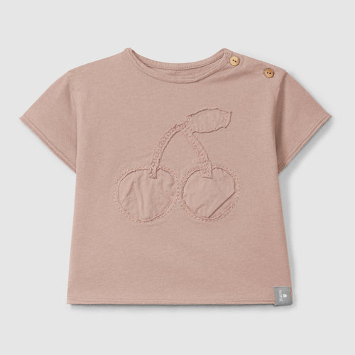 Snug - Organic Short Sleeve Tee - Blush Cherry-Short Sleeves-3-6M (3M)-Posh Baby