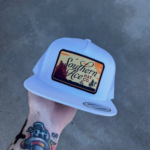 Southern Ace Hat Co. "Southern Setting" Trucker Hat in Black White