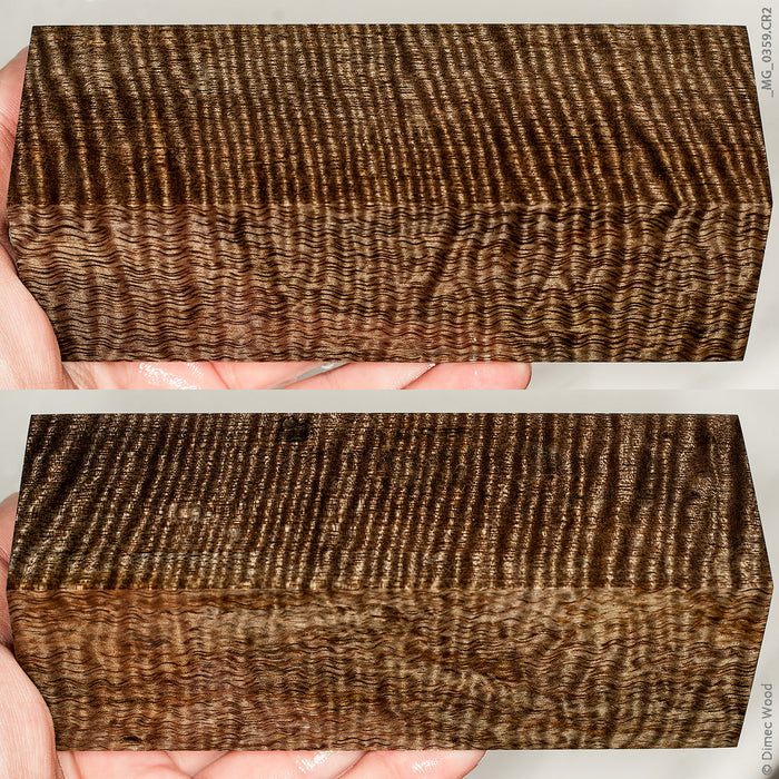 Stabilized curly mango wood block