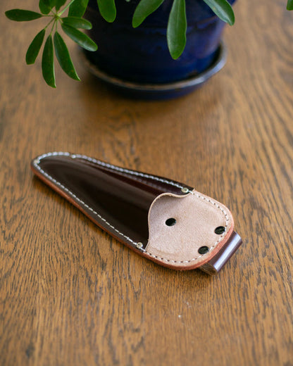 Tanabe Hasami, Scissors (Pruning) Case, Brown Leather