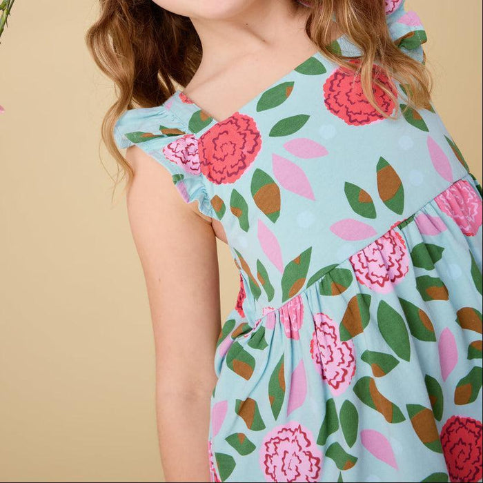 Tea - Ruffle Strap Dress - Carnations-Dresses-3-6M-Posh Baby