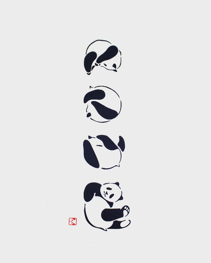 Tenugui, Chusen-Zome, Rolling Panda