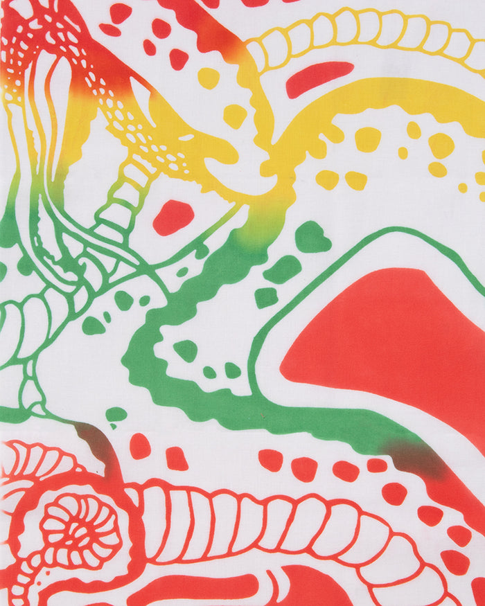 Tenugui, Chusen-Zome, Snake, Red