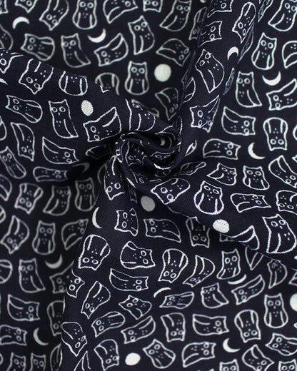 Tenugui, Classic, Komon, Dark Navy Owl