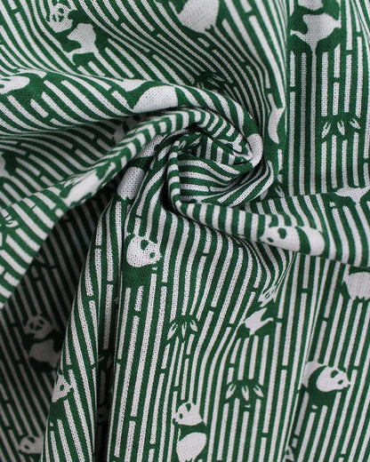 Tenugui, Classic, Komon, Green Bamboo and Panda