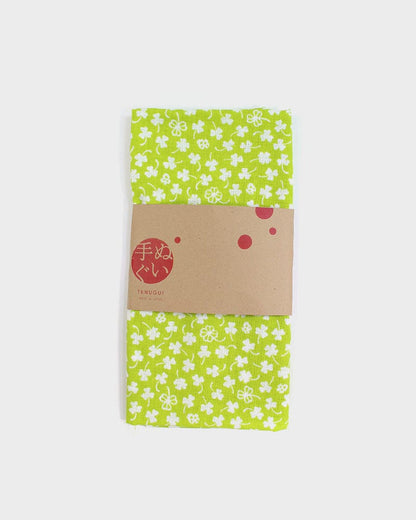 Tenugui, Classic, Komon, Green Clovers