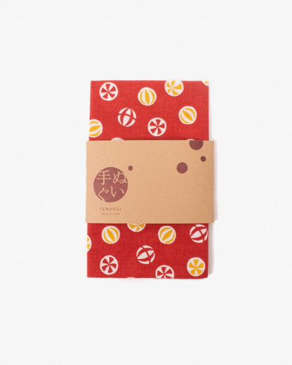 Tenugui, Classic, Komon, Red & Yellow Temari