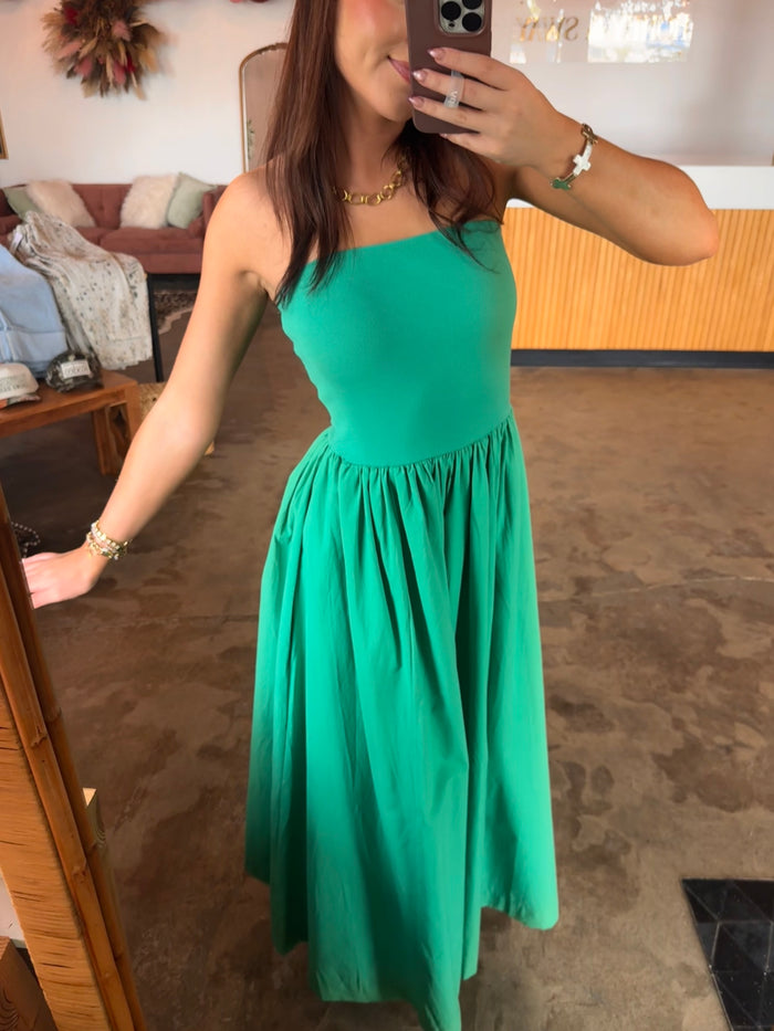 The Sway Strapless Midi - Kelly Green
