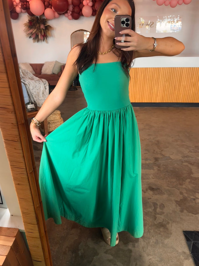 The Sway Strapless Midi - Kelly Green