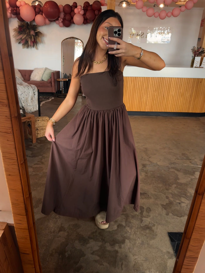The Sway Strapless Midi - Mocha