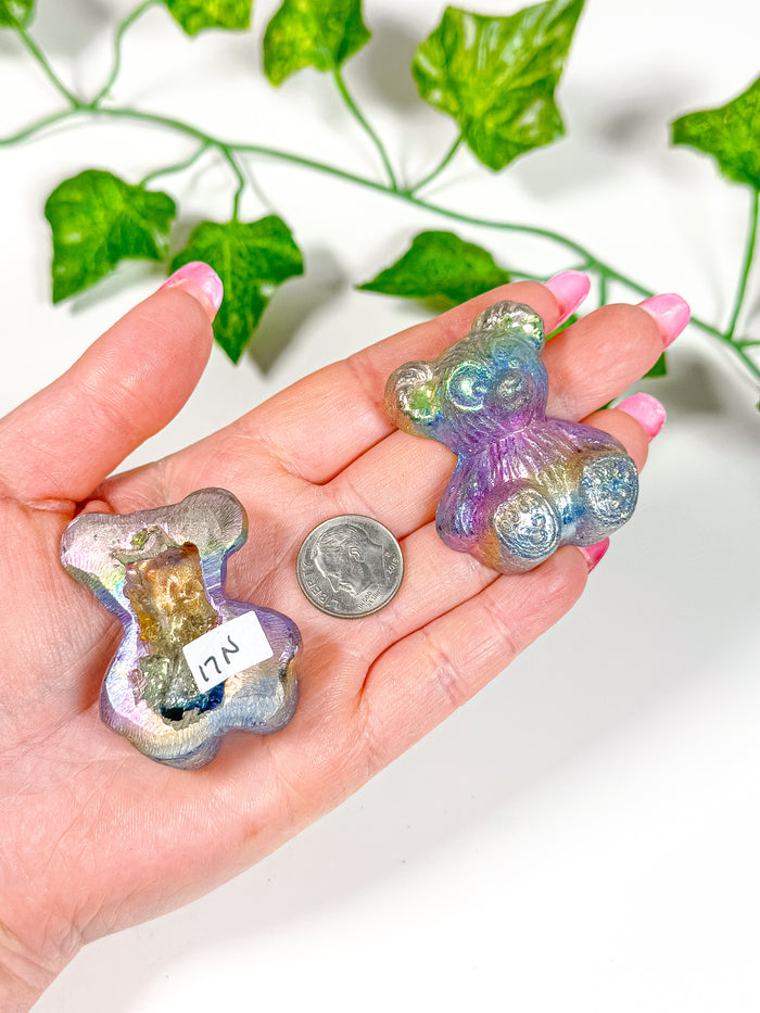 Titanium Rainbow Aura Bismuth Teddy Bear