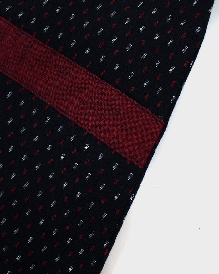 ToK Japanese Apron, Red Pockets, Indigo with Red and White Dash