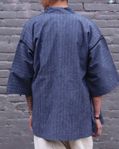 ToK Jinbei Set, Chijimi Weave, Grey Shima