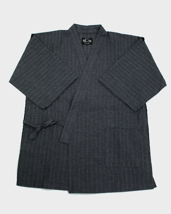 ToK Jinbei Set, Chijimi Weave, Grey Shima