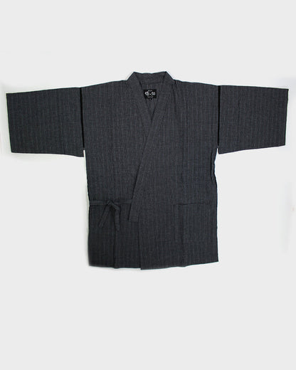 ToK Jinbei Set, Chijimi Weave, Grey Shima