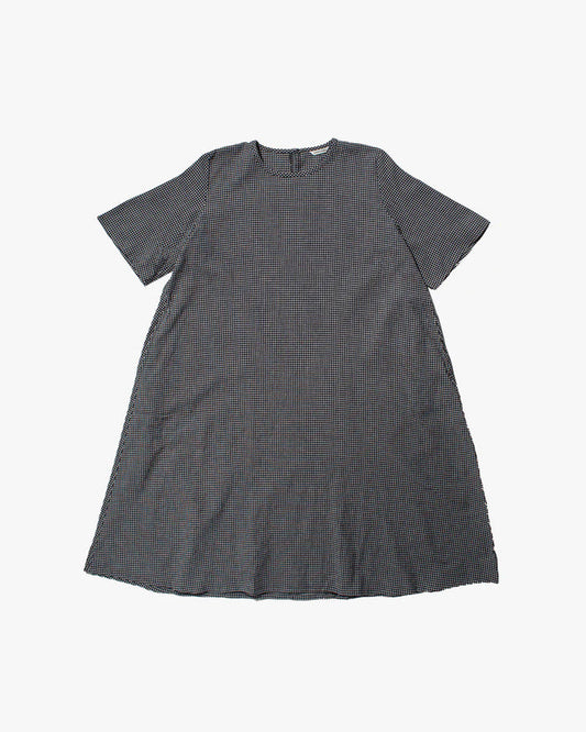 ToK Long Dress, Oversized, Black Gingham